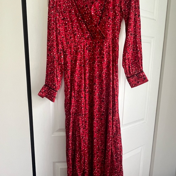 Scotch & Soda Scarlet Red Printed Long-Sleeve Maxi Dress - Picture 2 of 9